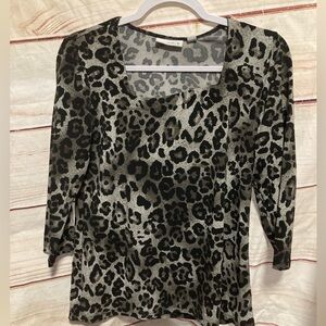Susan Graver animal print blouse-Ladies Small